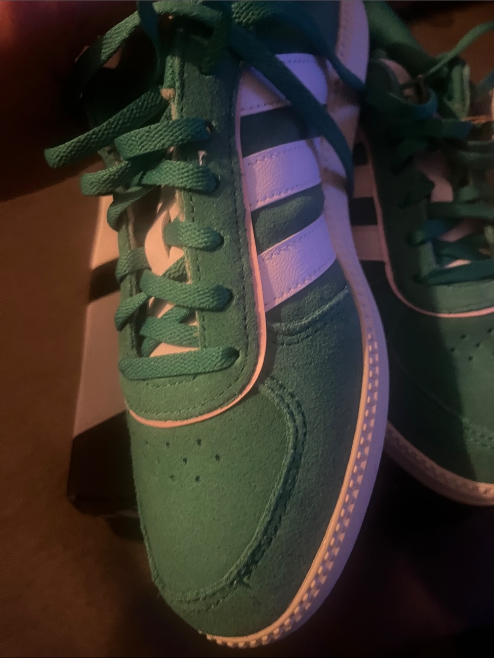 adidas Breaknet Sleek Green White Athletic Shoes - Picture 3 of 5
